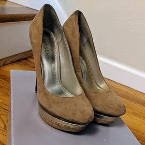 Bakers Taryn Tan Suede Platform Heels